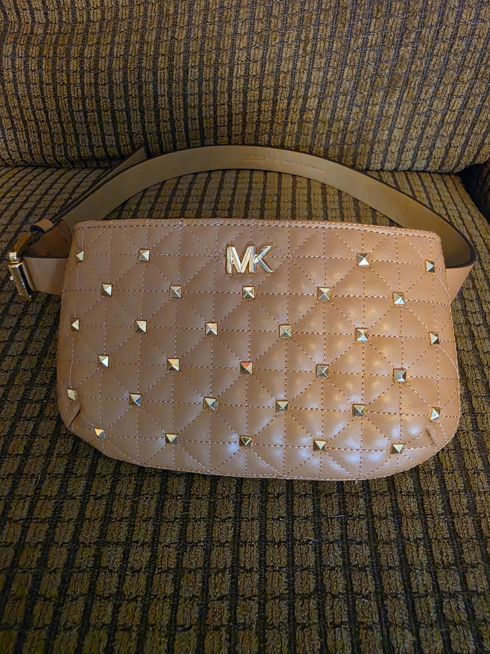 Michael Kors Rose Quilted Studded Crossbody Belt Bag
